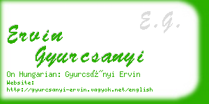 ervin gyurcsanyi business card